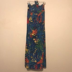 Soma large tropical halter top maxi dress.